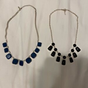 Elegant Blue and Black Necklace Set